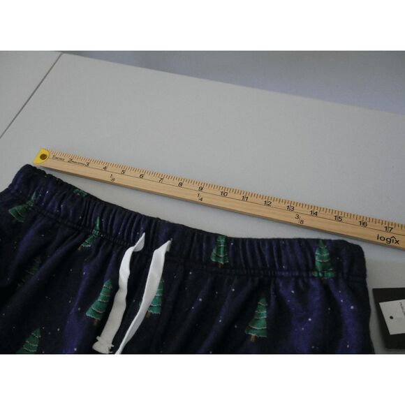 Brooklyn Cloth Men’s Christmas Pajama Pants Size L Navy Blue Tree Print Pants - Picture 6 of 13